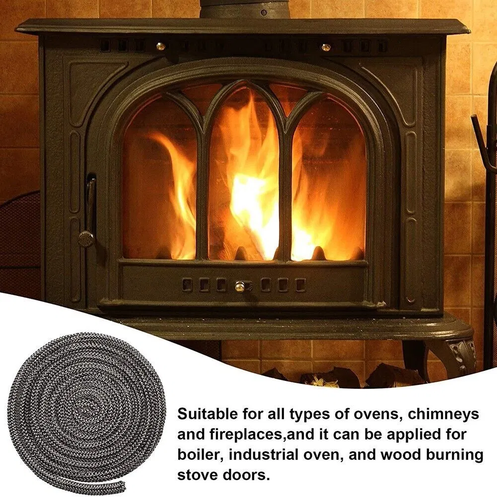 5mm 8mm 10mm 20mm 25mm 30mm Thermal Insulation Fireproof Fireplace Round Square Ceramic Fiber Fabric Insulation Material Woven Sealing Rope Fiberglass Products
