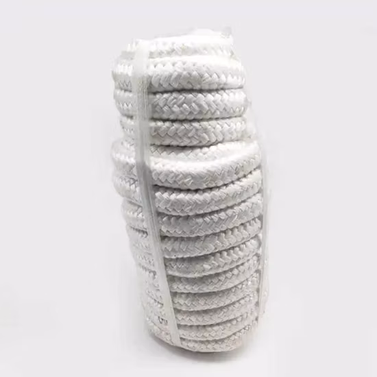 5mm 8mm 10mm 20mm 25mm 30mm Thermal Insulation Fireproof Fireplace Round Square Ceramic Fiber Fabric Insulation Material Woven Sealing Rope Fiberglass Products