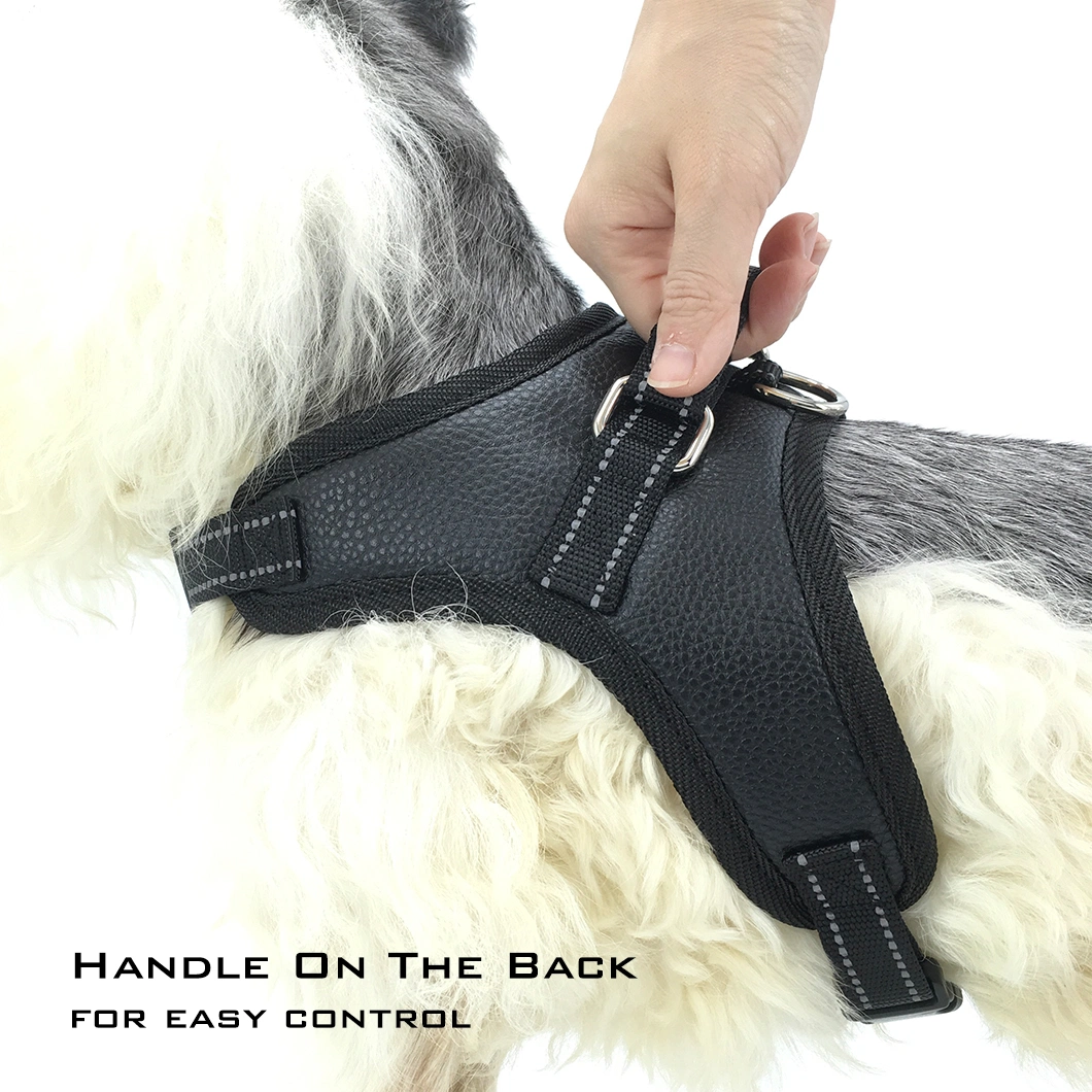 Adjustable No Pull Soft Reflective Portable Leather Dog Products
