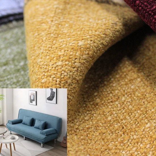 Chenille and Jacquard Polyester Sofa Fabric for Home Textile Furniture and Chair