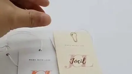 Factory Custom Natural Paper Clothing Hangtags with Swing 