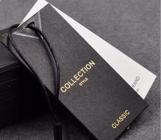 Luxury Recycled Garment Labels Embossed Custom Printing Hang Tag Special Cardboard Brand Name Hangtags for Clothing Own Logo