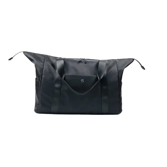 Custom Nylon Weekender Travel Tote Bag with Zipper and Side Pockets 