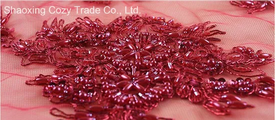 Beads Metallic Cord Embroidery by Handwork for Fashion Luxury Dress, Garments 