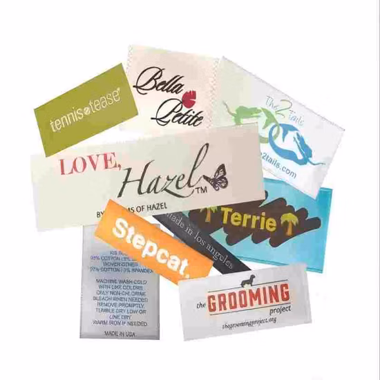 Garment Tag Custom Private Name Silk Screen Printed Instruction Polyester Satin Ribbon Tape Wash Care Label